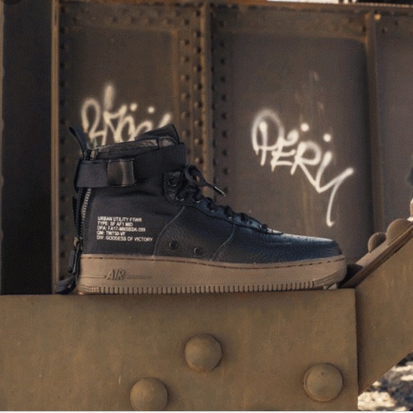 NWT Nike SF AF 1 MID Black-Gum Light Braun WMNS - Picture 3 of 7